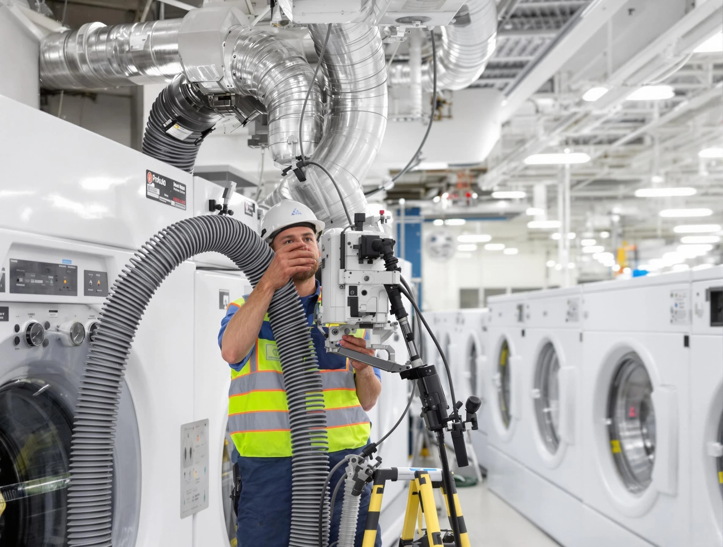 Millersville Dryer Vent Cleaning team performing commercial-grade dryer vent cleaning at a business facility in Millersville